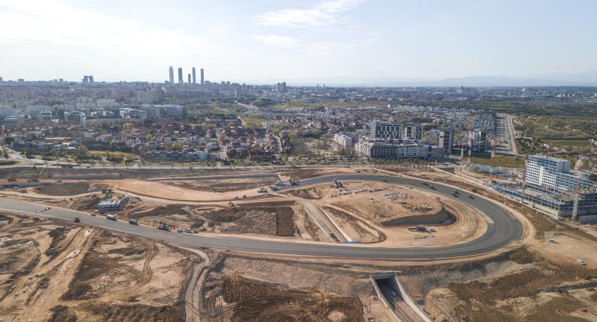 Vue aérienne du chantier du circuit de F1 Madring