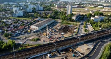 Chantier de la trémie de Benauge entre Bordeaux et Floirac