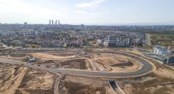 Vue aérienne du chantier du circuit de F1 Madring