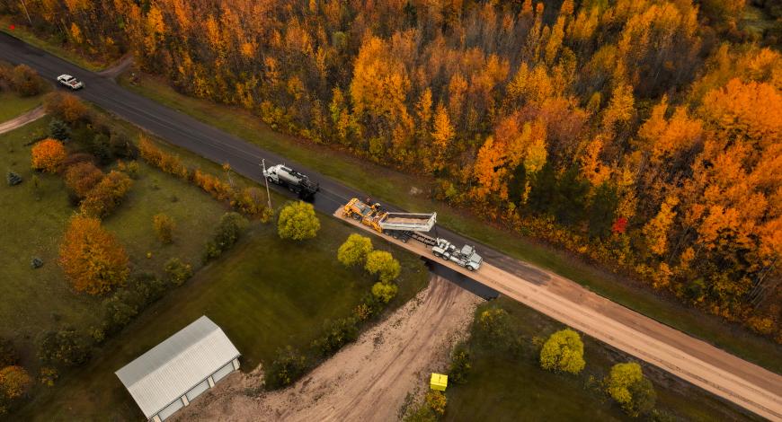 Chantier « Gravel seal » en Alberta