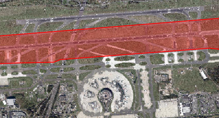 Emprise et localisation du projet de réhabilitation de la piste 1 de l’aéroport de Paris-Charlesde- Gaulle, l’un des premiers projets sur lequel la démarche environnementale a été appliquée et testée