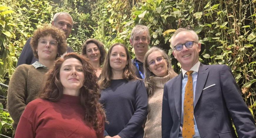Membres du comité exécutif de la Fondation Ingérop. De haut en bas et de gauche à droite : Olivier Poulet, Marie-Pierre Fally, Cyril Rollinde, Estelle Reveillard, Charlotte Porez, Stéphanie Vallerent, Clémence Adda, Yves Metz