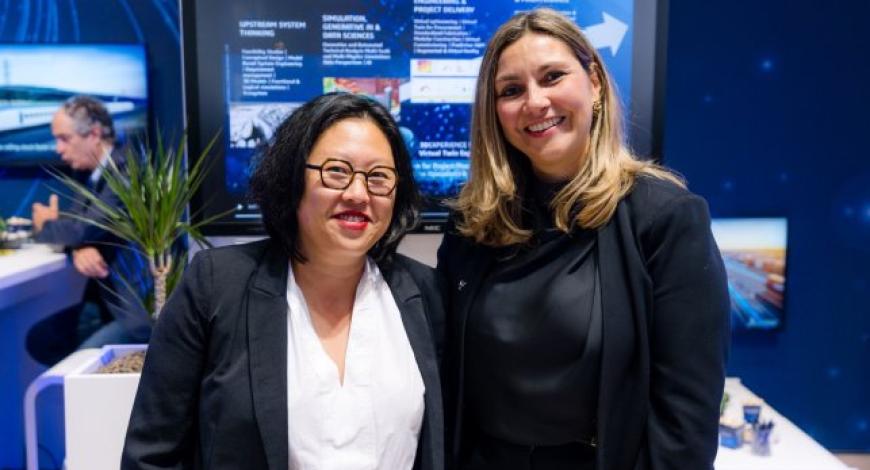 Prisca Flattot, vice-présidente Technical & Operational Performance chez Systra, et Corinne Bulota, vice-présidente Infrastructure, Energy and Materials Industry chez Dassault Systèmes