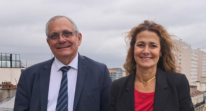 Alain Plantier, président de l’Uicem, et Carole Deneuve, chef du service économique et statistique de l’Unicem