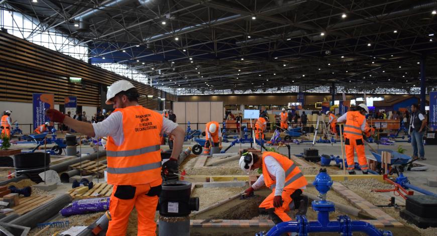 L’épreuve finale de la WorldSkills Competition, réalisée en binôme, alliait les techniques de pose de canalisations et les techniques routières urbaines. 