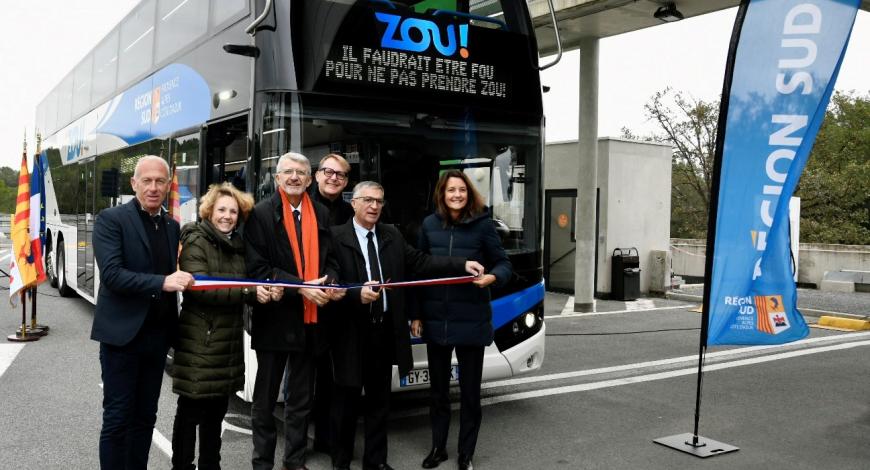 Inauguration des cars électriques à double étage dans les Alpes-Maritimes