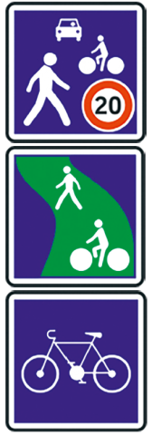 Panneaux de signalisation visant à encadrer la pratique cyclable