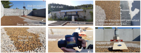 Démonstrateur « îlot de fraîcheur » à l’agence Eiffage Route d’Hyères dans le Var.