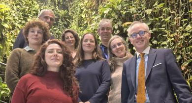 Membres du comité exécutif de la Fondation Ingérop. De haut en bas et de gauche à droite : Olivier Poulet, Marie-Pierre Fally, Cyril Rollinde, Estelle Reveillard, Charlotte Porez, Stéphanie Vallerent, Clémence Adda, Yves Metz