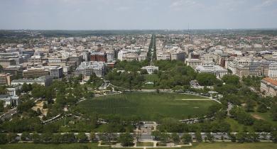 Vue aérienne de Washington DC