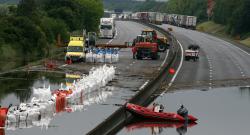 Inondation de l’autoroute A10 en juin 2016 dans le département du Loiret