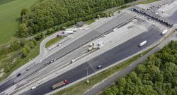 Barrière de péage pleine voie de Viry, en Haute-Savoie