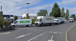 Congestion au contrôle d'accès à la plateforme logistique